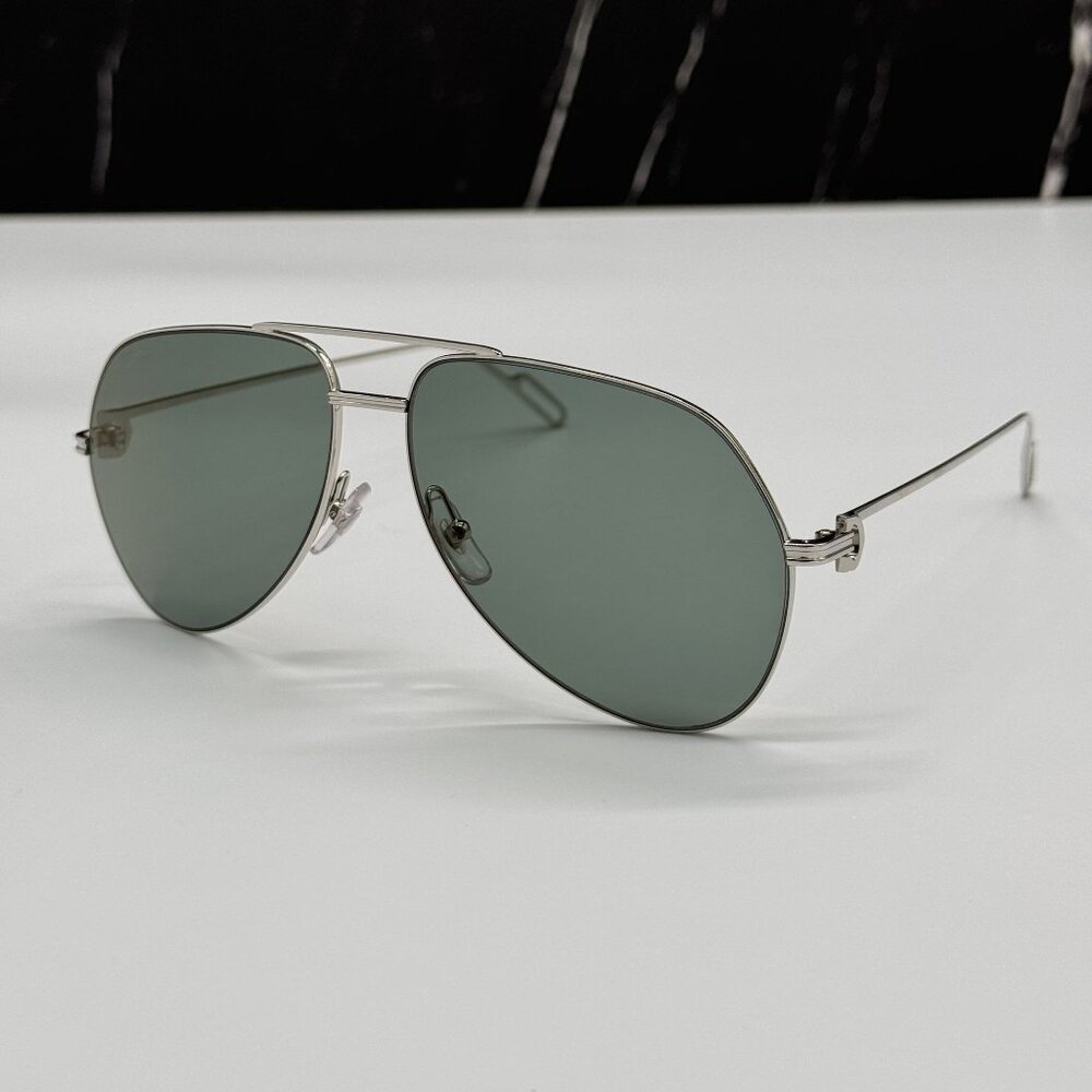 NEW CARTIER CT0110S 004 SILVER MEN SUNGLASSES CARTIER